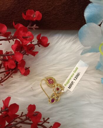 Glamorous 1 Gram Nath | 24K Gold Shine for Every Bride