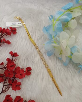 Designer Gold Finish Bracelet with Stone Detailing