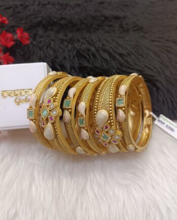Trendy Gold Plated Bangles for Daily Wear