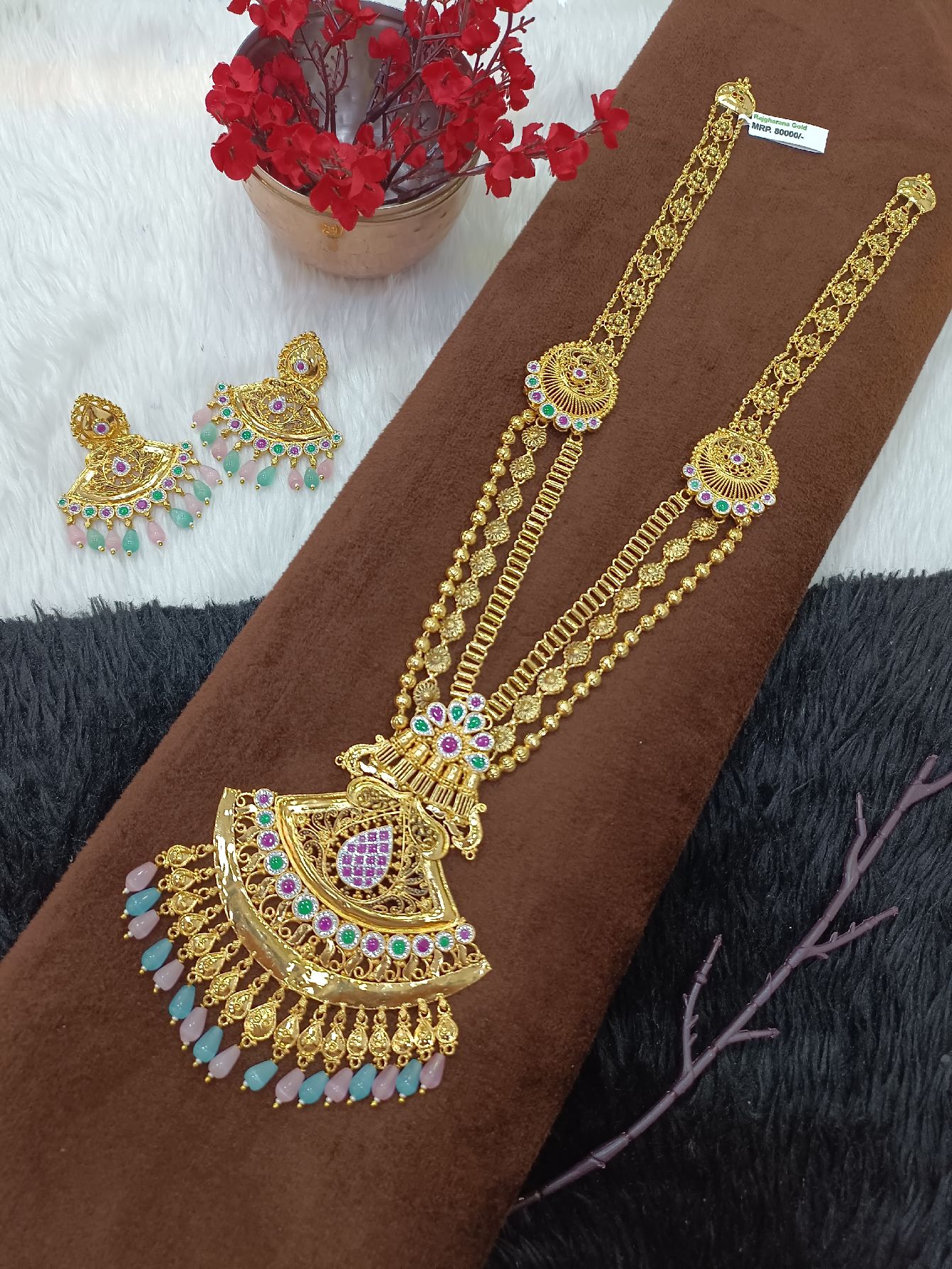 24 Carat Gold Plated 1 Gram Necklace Set