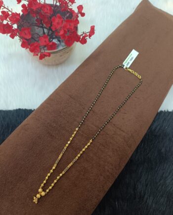 Elegant Gold Plated Long Mangalsutra with Intricate Floral Design