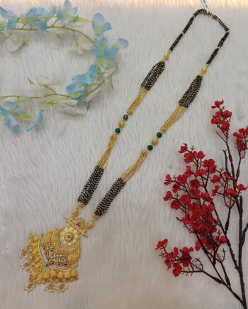 Grand Bridal Mangalsutra with Peacock-Inspired Pendant